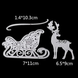 Christmas Deer Cutting Dies for Card Making，Christmas Deer Cutting Dies Cut Stencils for DIY Scrapbooking Photo Album Decorative Embossing Paper Dies for Card Making Templated Die-Cutting