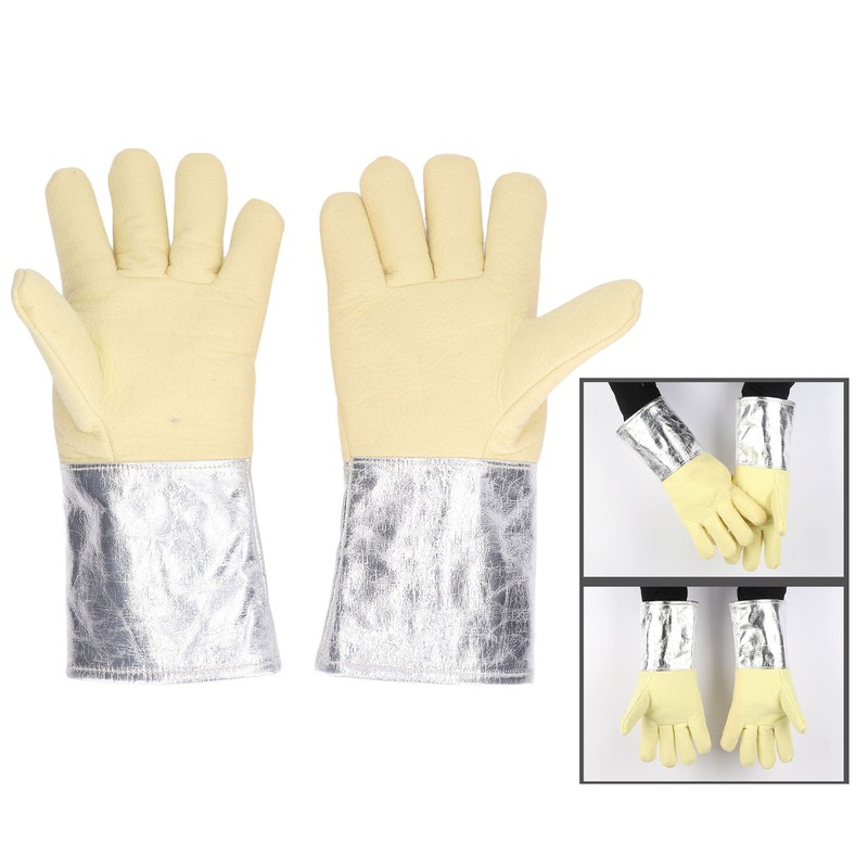 1 Pair Aluminum Foil Gloves High Temp Resistance Heat Insulation