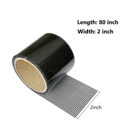 KTOJOY Window Screen Repair Kit 6.5FT, 2"x80" Door Window Screen Repair Tape Fiberglass Covering Mesh, 3-Layer Strong Adhesive and Waterproof Repair Holes Tears, Black