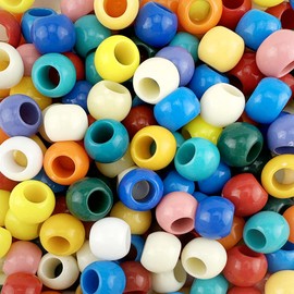 300 Glossy Multicolor Primary Color Mix Acrylic Large Hole Beads 12mm with 5.7mm Hole