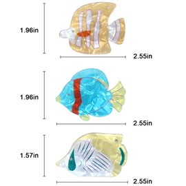 Bgffuy Fish Hair Claw Clips for Women，Ocean Animals Hair Clips - Fish Hair Accessories Gifts For Girls (yellow)