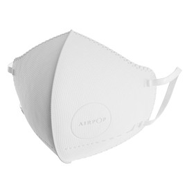 AIRPOP, Kids Reusable Washable Face Mask Pk 4-Layer Face Cover Contoured Fit Lightweight Design Face Masks for Children for Repeated Wear Pk, White, 1 Metre, (Pack of 2)