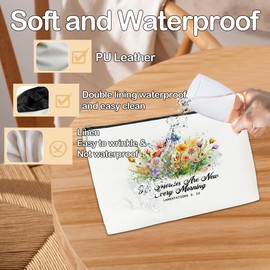Christian Gifts for Women, Inspirational Encouragement Gifts Makeup Bag, Affirmations Encouragement Gifts, Friend Gifts, Bible Verse Flower Wash Bag for Her, Birthday Christmas Gift PU Leather Bag