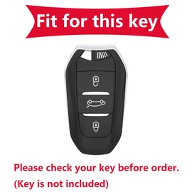 KUNIO Car Key Case Fits Peugeot 308 408 508 208 2008 3008 4008 5008 for Citroen Grand C4 Picasso C4L C6 C3-XR Accessories TPU Key Fob Remote Control Cover 3 Buttons Blue