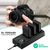 FirstPower EN-EL14/EN-EL14a Battery 3Pcs with Triple Slot Charger for Nikon