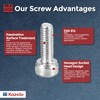 Kozelo 50pcs Socket Head Cap Screws - [M4-0.7 x 10mm]
