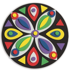 S&S Worldwide Foam Mosaic Mandalas Craft Kit (Pack of 12)