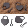 Mini Padlocks, Vintage Heart Shape Key Padlocks Gun Black Metal