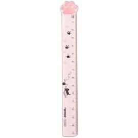 15CM Pink Cats Claw Straight Rulers,Plastic Measuring Tool Kawaii Measuring Plastic Scale Cute Ruler, Portable Stationery Rulers School Supplies Transparent Ruler,Teaching Materials