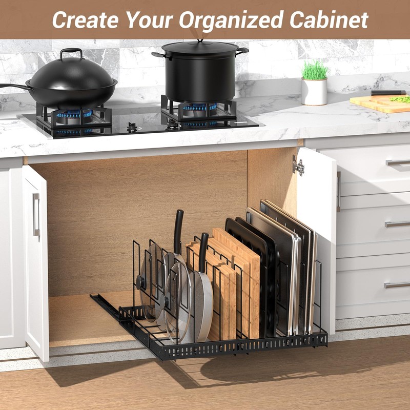 Housolution Pull Out Large Baking Tray and Cookie Sheet Organizer,