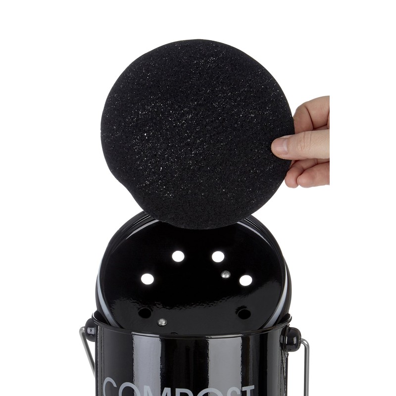 Premier Housewares Compost Bin with Handle - Black