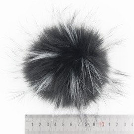 SUSULU Pack of 12 Faux Raccoon Fur Pompoms with Press Button for Knitting Hats (Popular Mix)