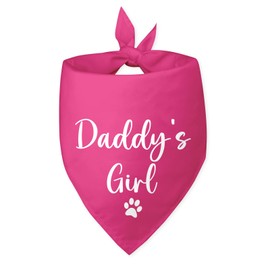 Daddy’s Girl Dog Bandana Funny Cute Pink Dog Bandana Fathers Day Birthday Christmas Photo Prop Pet Scarf Accessories for Pet Dog Lovers Dog Dad Gifts