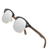 KINGSEVEN N5516 Wooden Semi-Rimless Polarised Sunglasses for Men and Women