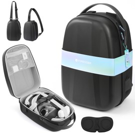 FOREGOER Hard Carrying Case for Meta Quest 3/3S/Oculus Quest 2, Large Space Compatible with BOBOVR S3 Pro/M3 Pro/Kiwi Design Battery Head Strap and All Accessories, Ideal for Travel and Home Storage