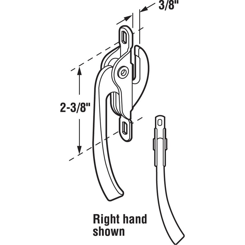Prime-Line H 3542 Aluminum Diecast, Right Hand, Casement Window Locking