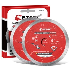 EZARC 5 inch Diamond Blade, Advanced Ceramic Diamond Porcelain Cutting Blades for Angle Grinder, 5" Tile Blade Wet Cutting for Ceramic and Porcelain (2-Pack)
