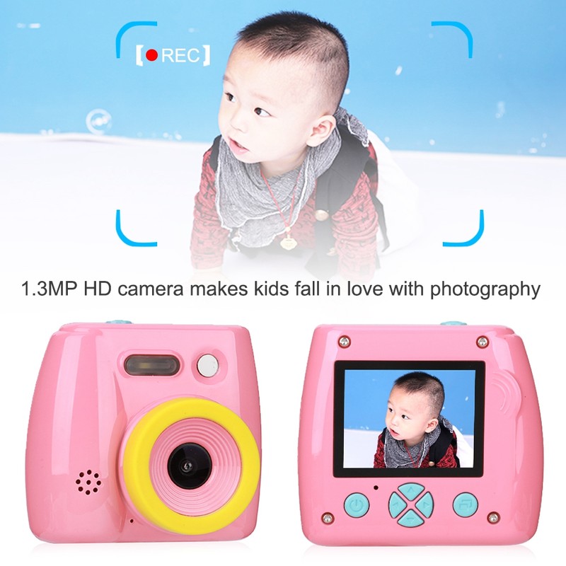 V5 2in Screen 1.3MP Mini Children Kid Camera Pink with