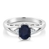 Gem Stone King 1.83 Cttw Blue Sapphire and White Created