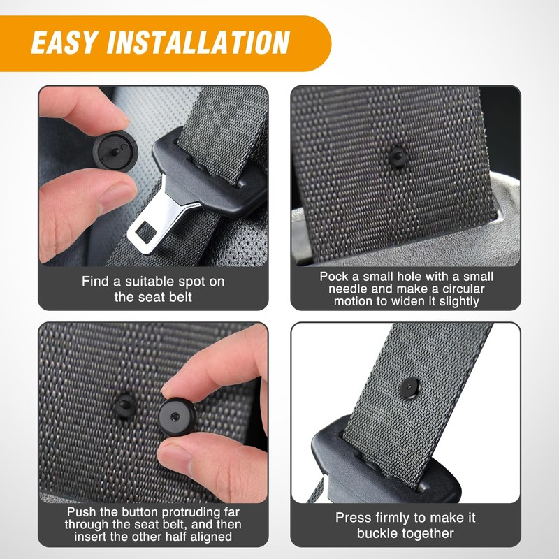 GOOACC 25Sets Universal Seat Belt Button Buckle Clip Stop Prevent