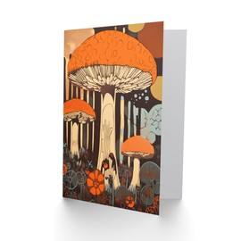 Artery8 Cep Mushroom Fungi Pastel Earthy for Him or Her Man Woman Birthday Thank You Congratulations Blank Art Greeting Card