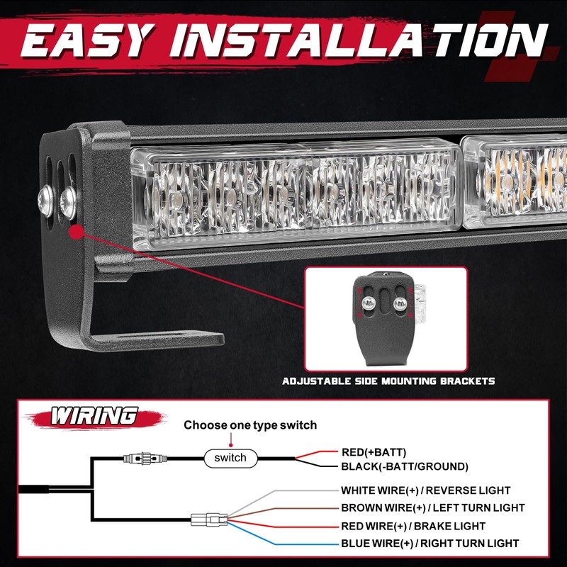OFFROADTOWN 30inch LED Chase Light Bar Off road Rear LED
