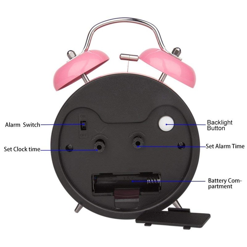 Peakeep 4 Inches Twin Bell Loud Alarm Clock for Heavy