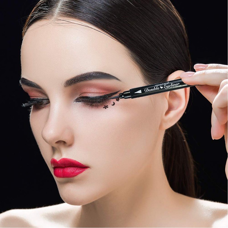 Dsaren Eyeliner Waterproof Black Liquid Eyeliner Stamp Tattoo Smudge-Resistant Durable