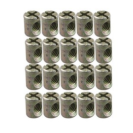 HALJIA 20 PCS M6 * 13MM Barrel Nuts Cross Dowels Slotted Nuts for Furniture Bed Cot Chairs Crib