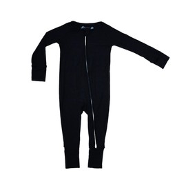 Zippies, Footies, Onesies for Baby Boy and Girls (Unisex), Bamboo Viscose (Black, NB)