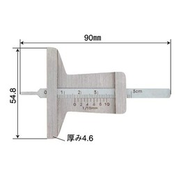 pa-man 408B01 Depth Gauge, Measuring Range 0-30 mm, Minimum Scale 0.004 in (0.1 mm) Inspection, Tire Groove Measurement