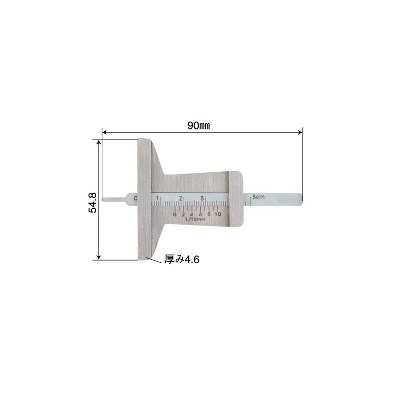 pa-man 408B01 Depth Gauge, Measuring Range 0-30 mm, Minimum Scale