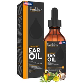Organic Ear Oil for Ear Infections - Natural Eardrops for Infection Prevention, Swimmer's Ear & Wax Removal - Kids, Adults, Baby, Dog Earache Remedy - with Mullein, Garlic, Calendula, Made in USA