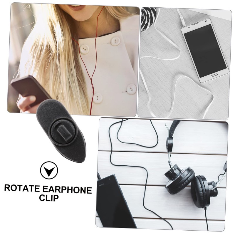 GRIRIW 360° Rotating Earphone Cable Clip Winding Clip for Headphones