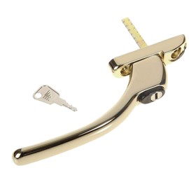 Connoisseur window handle in Hardex Gold with 40mm spindle
