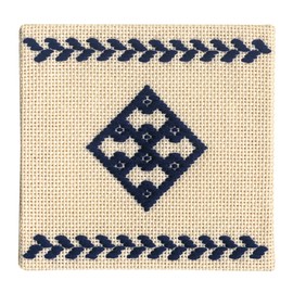 オリムパス製絲 こぎん刺製作キット コースター（紺）20