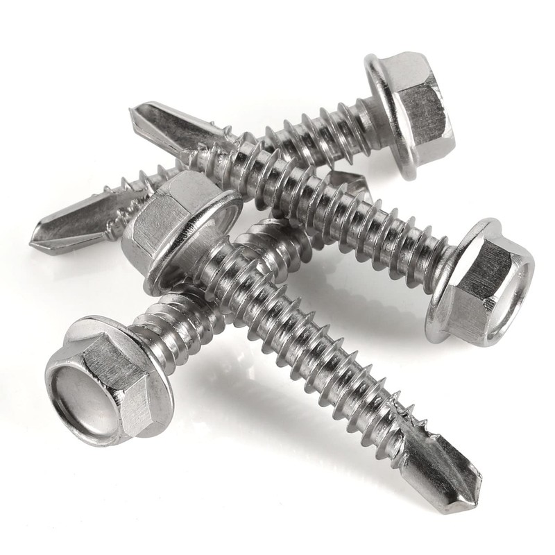 Mellewell #8 x 1/2" Hex Washer Head Self Drilling Screws,