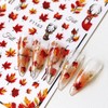 Fall Nail Art Stickers Autumn Maple Leaf Nail Decals 6PCS