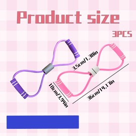 2Pcs Figure 8 Resistance Band with 1Pcs Elastic Band, Resistance Bands with Handle, Figure 8 Exercise Bands for Arm Back Shoulder Stretch, Portable Fitness Accessories for Home Gym, Yoga, Pilates