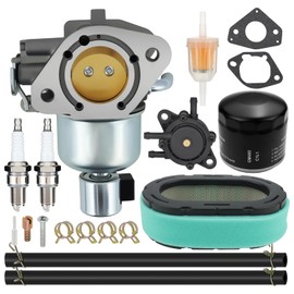 1685319S Carburetor Kit Fits for Kohler KT725 KT730 KT735 KT740 KT745 6600 7000 Series Engines Replaces 16-853-19-s 32 853 34-S 32 853 50-S with Fuel Pump (KT735 Carb+Air Filter+Oil Filter Kit)