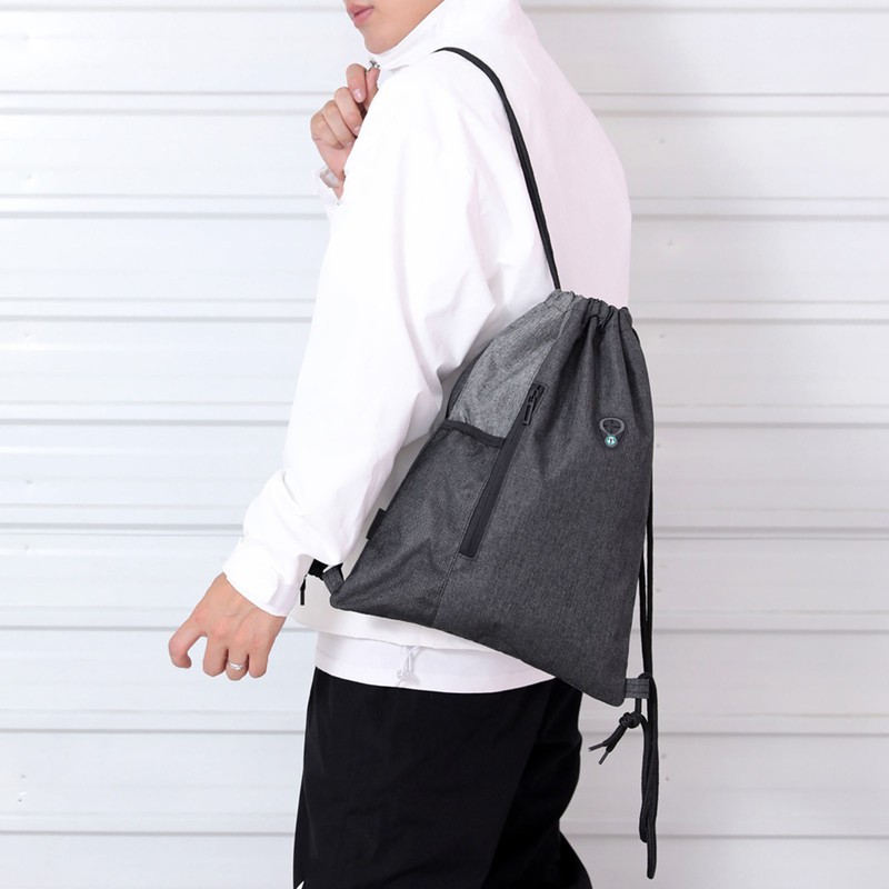 Gym Sack with Earphones Jack Drawstring Backpack Water-resistant Drawstring Bucket