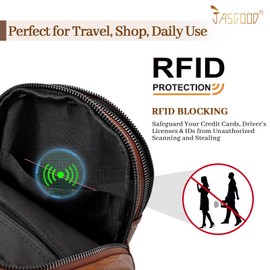 JASGOOD Anti Theft Small Sling Bag for Women RFID Blocking Leather Fanny Packs Crossbody Bag Trendy Anti-Theft Sling Purse for Travel