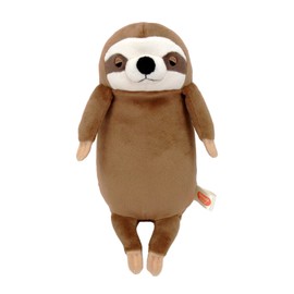 Shinada Global Mochi Series Mochi Sloth Pen Pouch, Stuffed Animal, 3.5 x 3.1 x 7.1 inches (9 x 8 x 18 cm), Brown MPNK-0180B