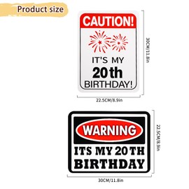 20th Birthday Decorations - 9PCS Happy 20th Birthday Decorations for Men Women Funny In My Twenty Birthday Party Decor for Him Her 20 Years Old Photo Props Bruh I'm 20 You Are 20 Party Gifts