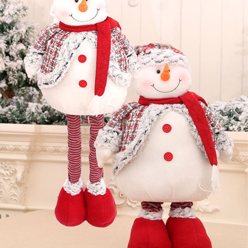 Retractable Standing Snowman Doll Toy Christmas Decoration for Birthday Festival