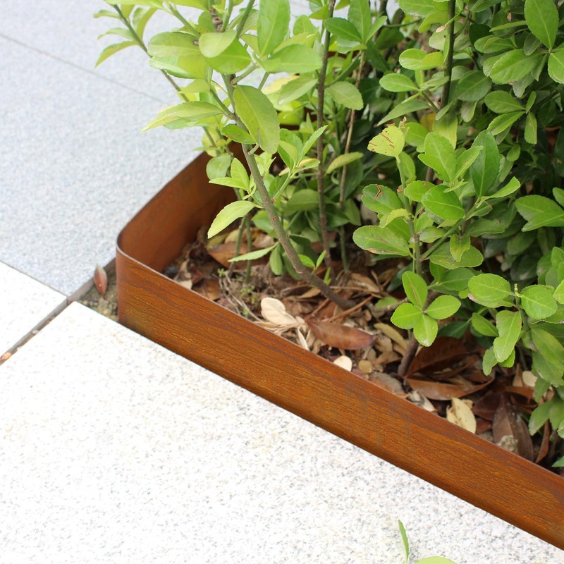 Meyoppm Corten Steel Landscape Edging 40 Inch Strips, 6-Inch Depth