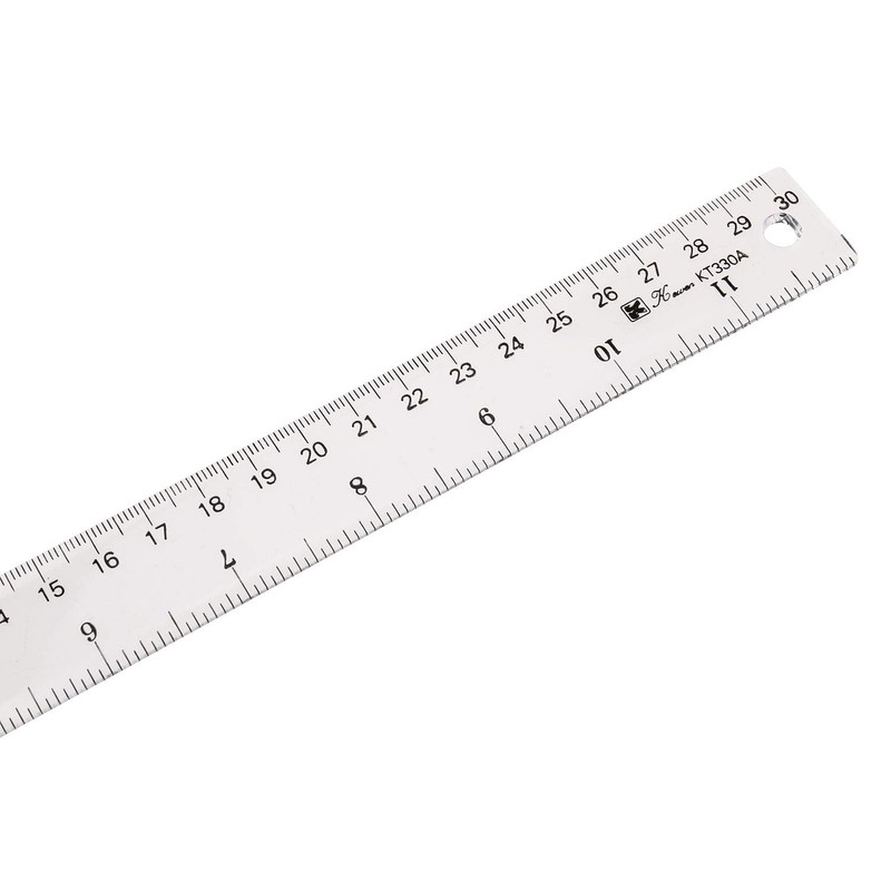 Tegg T-Square 30cm/12Inch Plastic Transparent T Ruler Double Side Measuring