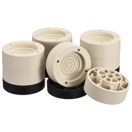 sourcing map Round Furniture Risers 4 Set, Height 2.36" Adjustable Bed Lifts Risers for Bed Frame, Table, Desk, Couch Leg, Chair Risers, Supports 1300 Lbs, Apricot