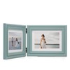 WISADD Horizontal 5X7 Picture Frames Double Hinged Wood Folding Photo