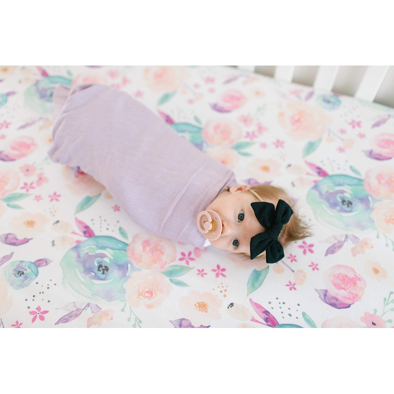 Copper Pearl Premium Fitted Knit Crib Sheet/Toddler Sheet"Bloom"